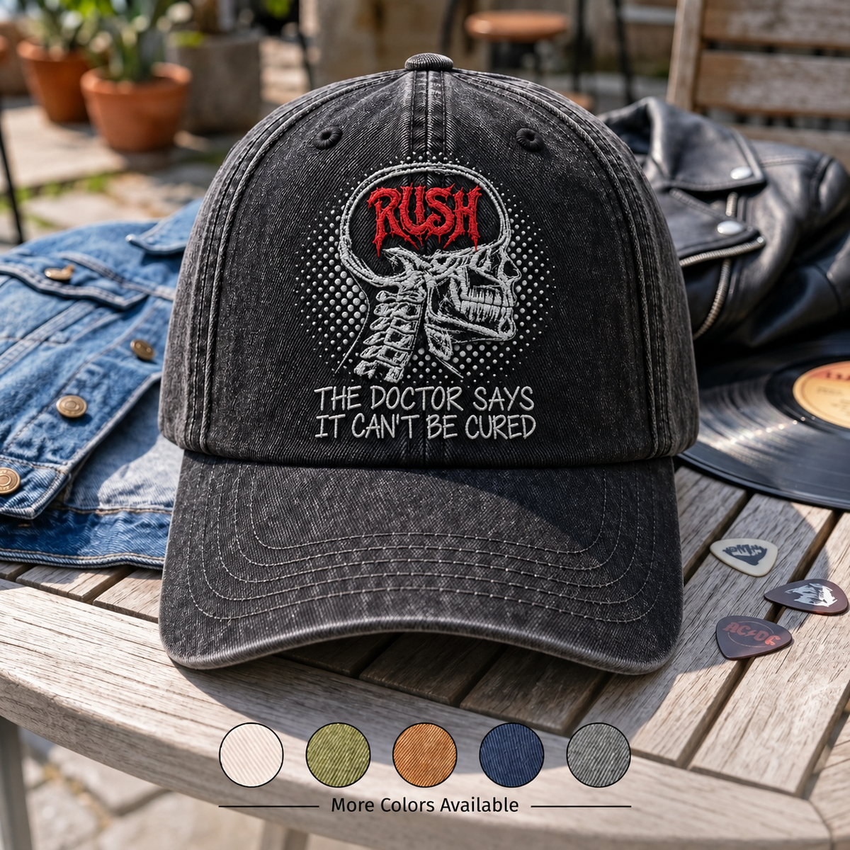 RUS Doctor Says Skull Denim Cap