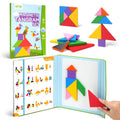 1Set Wooden Magnetic Tangram Puzzle Book Educational Toys For Children Baby Kid Portable Montessori Learning Intelligence Gifts